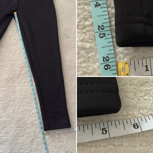 Fleece Lined Leggings Size Large Black High Rise Pockets Winter Warm Athleisure - Picture 8 of 8